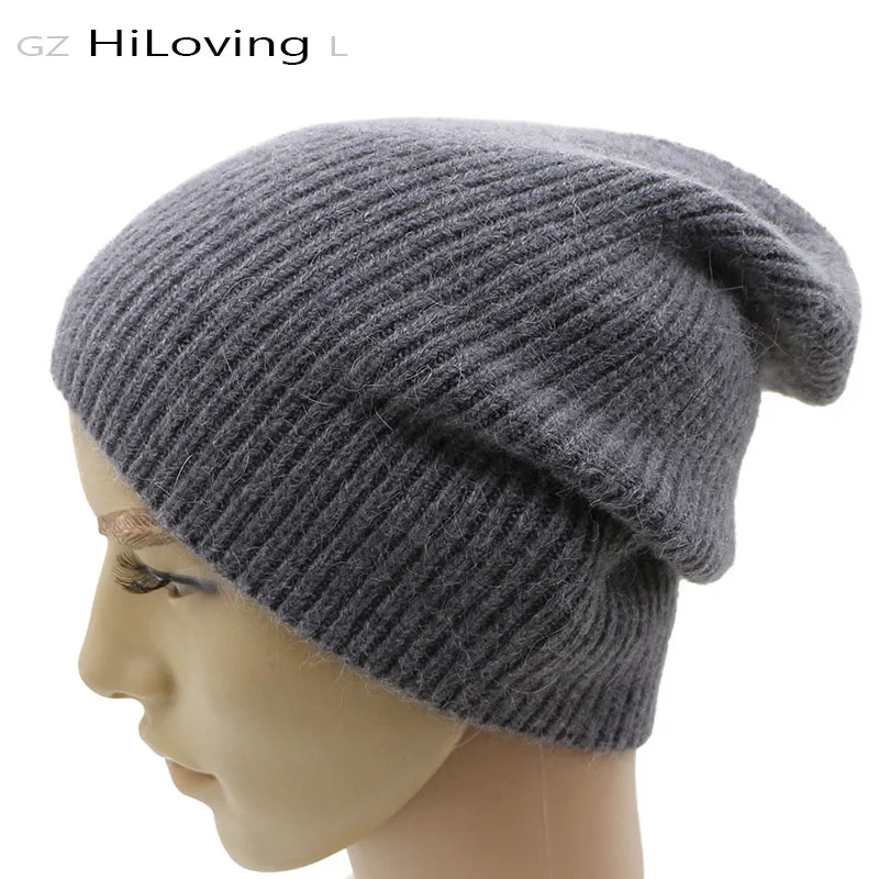 

GZHilovingL Autumn Winter hat Men Warm Soft Wool Hat Man Knitted Skullies Beanies Slouch Men Hip Hop Long Baggy Winter Solid Hat