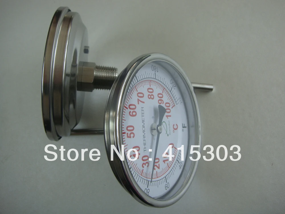 6*100mm Industrial Bimetal thermometer with 4