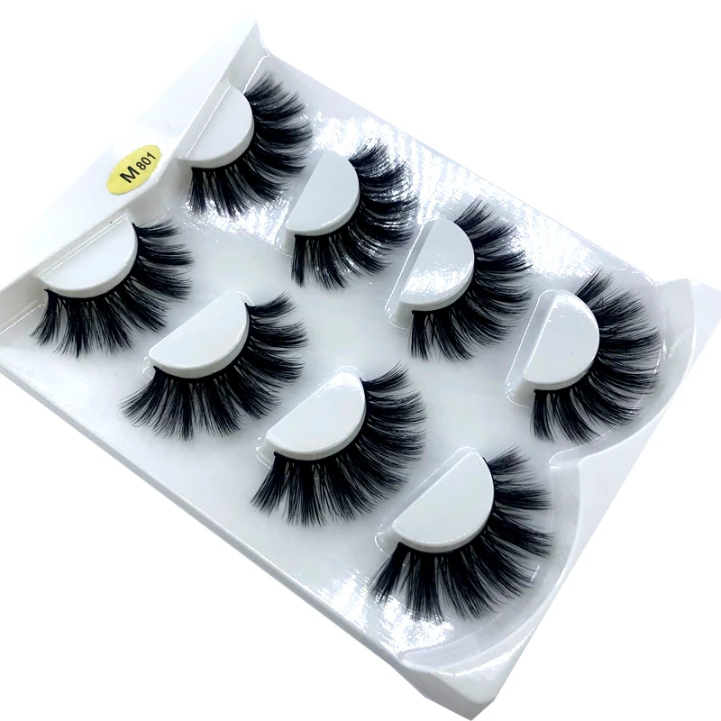 HBZGTLAD 4/7pairs 15-25mm long 3D Mink Lashes Natural Long False Eyelashes Dramatic Volume Fake Lashes Makeup Extension Eyelashe