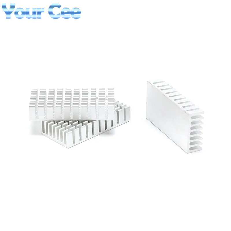 10pcs/1pc 50*25*10mm Heatsink Radiator Cooler Cooling Fin Aluminum Heat Sink LED Power IC Transistor Module Silver 50X25X10mm