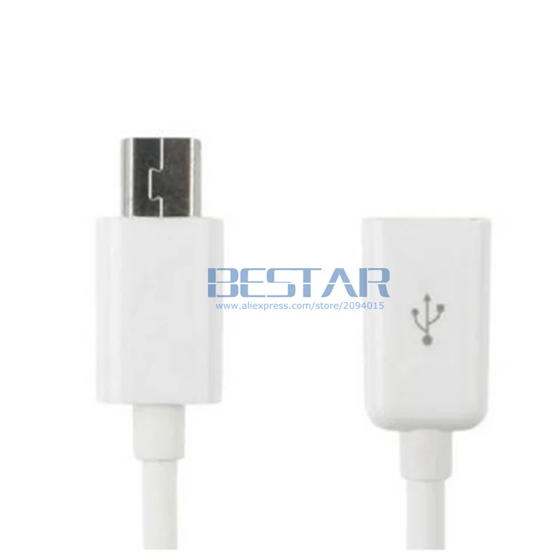 10CM Trắng Đen USB 2.0 Mini USB B 5-Pin Male To Micro USB 2.0 Nữ Dữ Liệu sạc Cáp Micro-Usb Mini Usb 5pin 0.1M