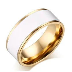 NIBA Wholesale Wedding Rings Stainless Steel Men And Women Wedding Rings Stainless Steel Enamel Ring Jewelry