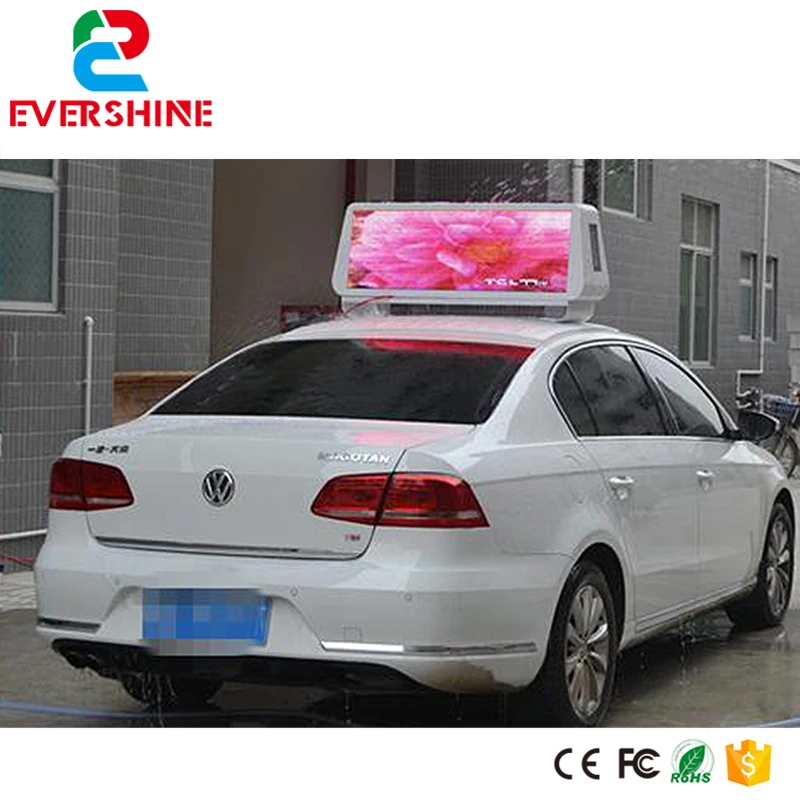 wireless wearable commercial taxi advertising digital message light rgb board 5mm P5 outdoor taxi top led display screen