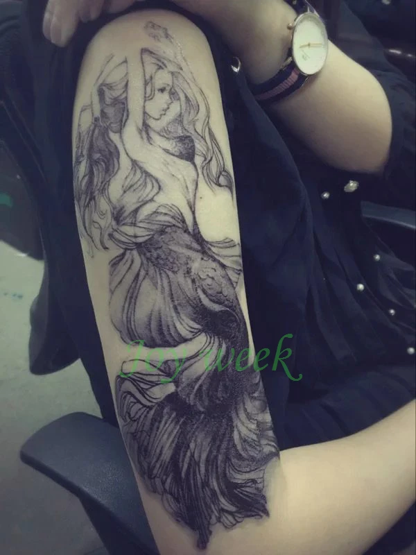 Waterproof Temporary Tattoo Sticker women's full arm large size on back Mermaid tatto stickers flash tatoo fake tattoos for girl