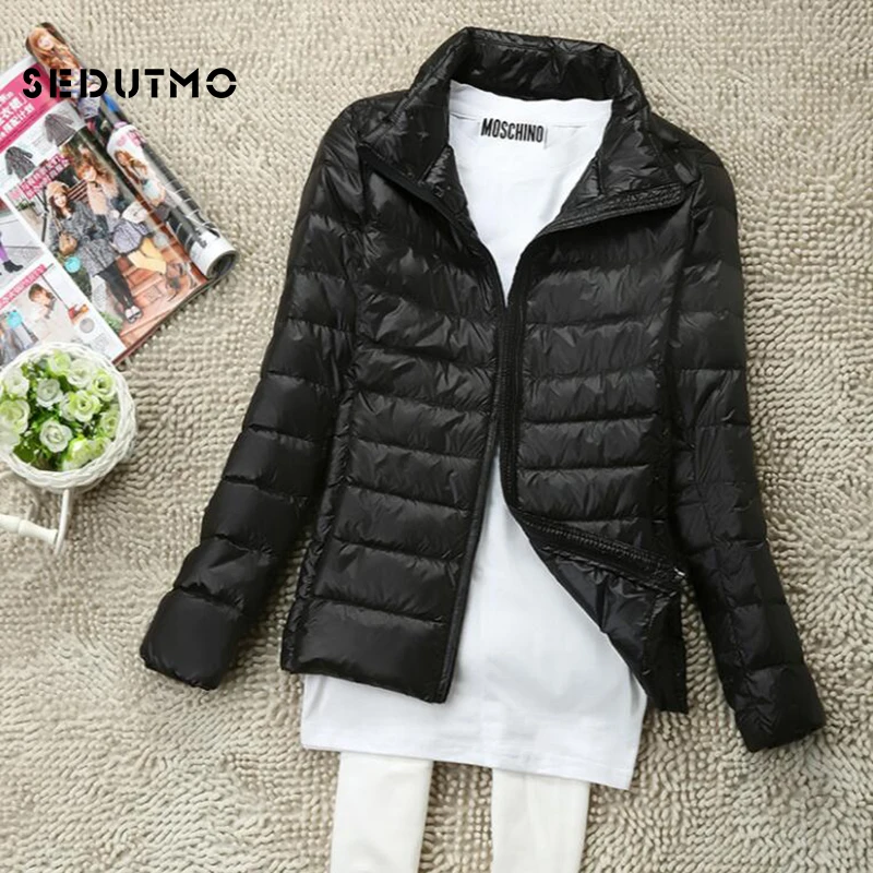 SEDUTMO Winter Women Down Coat Short Ultra Light Duck Down Jackets Slim Puffer Jacket Autumn Parkas ED660