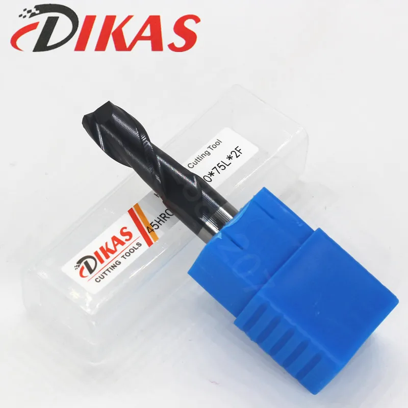 

Dikas 45HRC d10*D10*75L*2F material Carbide Square Flatted End Mill 2 flute 10mm coating nano use for High-speed milling machine