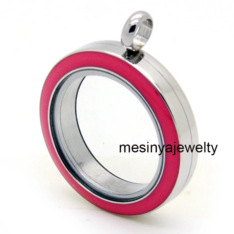 

10pcs screw twist rose colored Stainless steel 30mm glass locket for floating charms keepsake xmas gift mother's gift