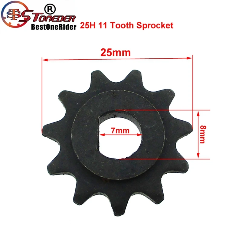 STONEDER Electric 2x Scooter 11 Tooth Sprocket Chain Motor Pinion Gear For MY1020 Front Sprocket 8mm 25H Chains