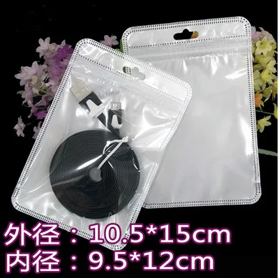 

Retail 10.5*15cm 4.13"x5.9" 300Pcs/Lot White / Clear Self Seal Zipper Plastic Package Bags With Hang Hole Zip Lock Packing Bags