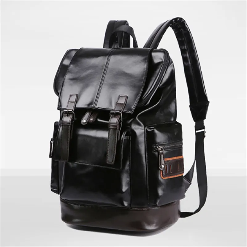 Nuevas mochilas de cuero Pu de moda Vintage para portátil mochila de gran capacidad para hombres y mujeres mochilas Casuales