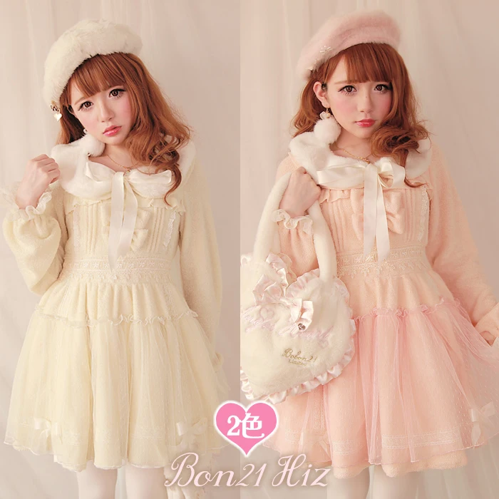 

Princess sweet lolita dress BOBON21 exclusive original design collars detachable bow Fairy fairy dalai dream dress D1163