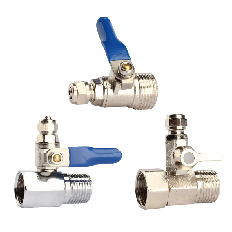 Water Purifier Reverse Osmosis Tee Inlet Ball Valve Control Switch 1/2\