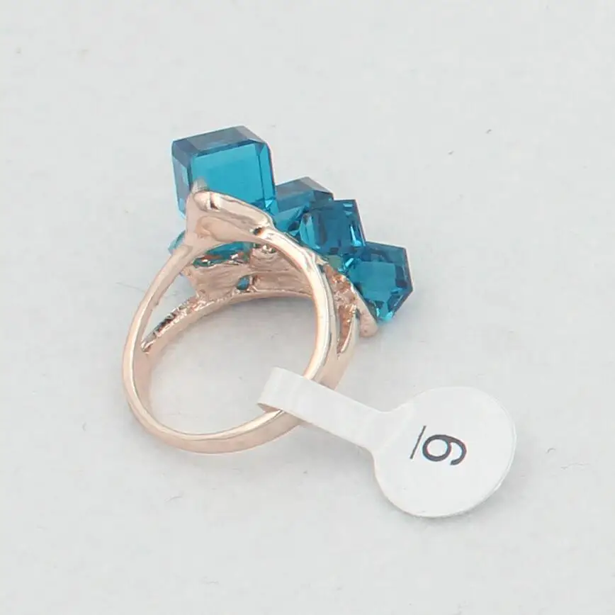 Glass crystal square wedding Rings for women good quality fj199