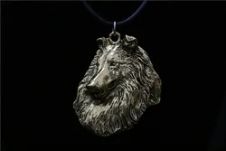 Rough Collie dog necklace Handmade keychain Embossed pendant jewelry golden colors plated fast delivery