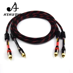 ATAUDO Hifi 4N OFC 2RCA Cable Hi-end Male to Male DVD Player Amplifier Interconnect Audio RCA Cable