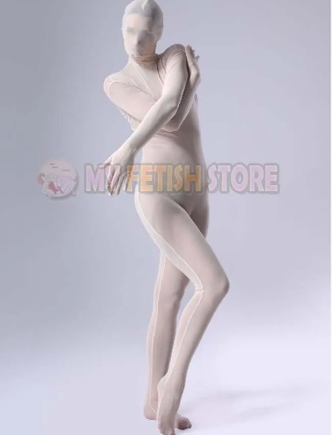 (JXY13) collant trasparenti di qualità per tutto il corpo bianchi Unisex tuta trasparente originale Fetish Zentai Suits