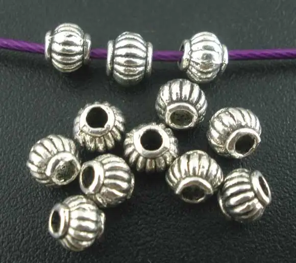 

Free Shipping! 300pcs Antique Silver Tone Lantern Spacer Beads 4MM Jewelry Findings J0201