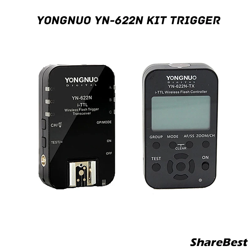 Yongnuo YN622N kit (1x YN622N-TX + 1x YN622N RX) i-TTL LCD wireless flash controller trigger transceiver For Nikon DSLR