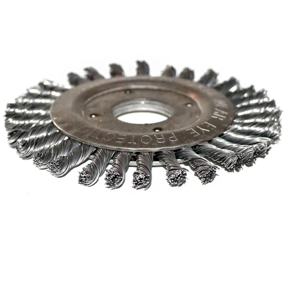 Imagem -02 - Torção de Aço Fio Plano Roda Escova Atada Torção Frisado Fio Roda Escova para Moedor Ângulo 1pc 4inch5
