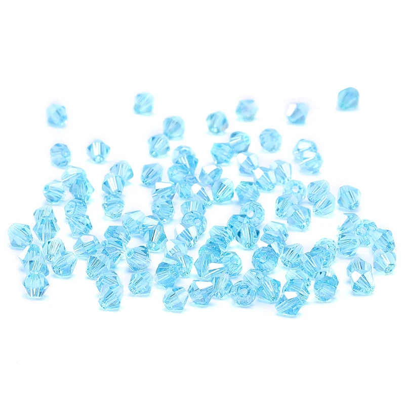 Blue 100pc 4mm Austria Crystal Bicone Beads 5301 Loose Spacer Beads Bracelet Jewelry Making DIY   S-13