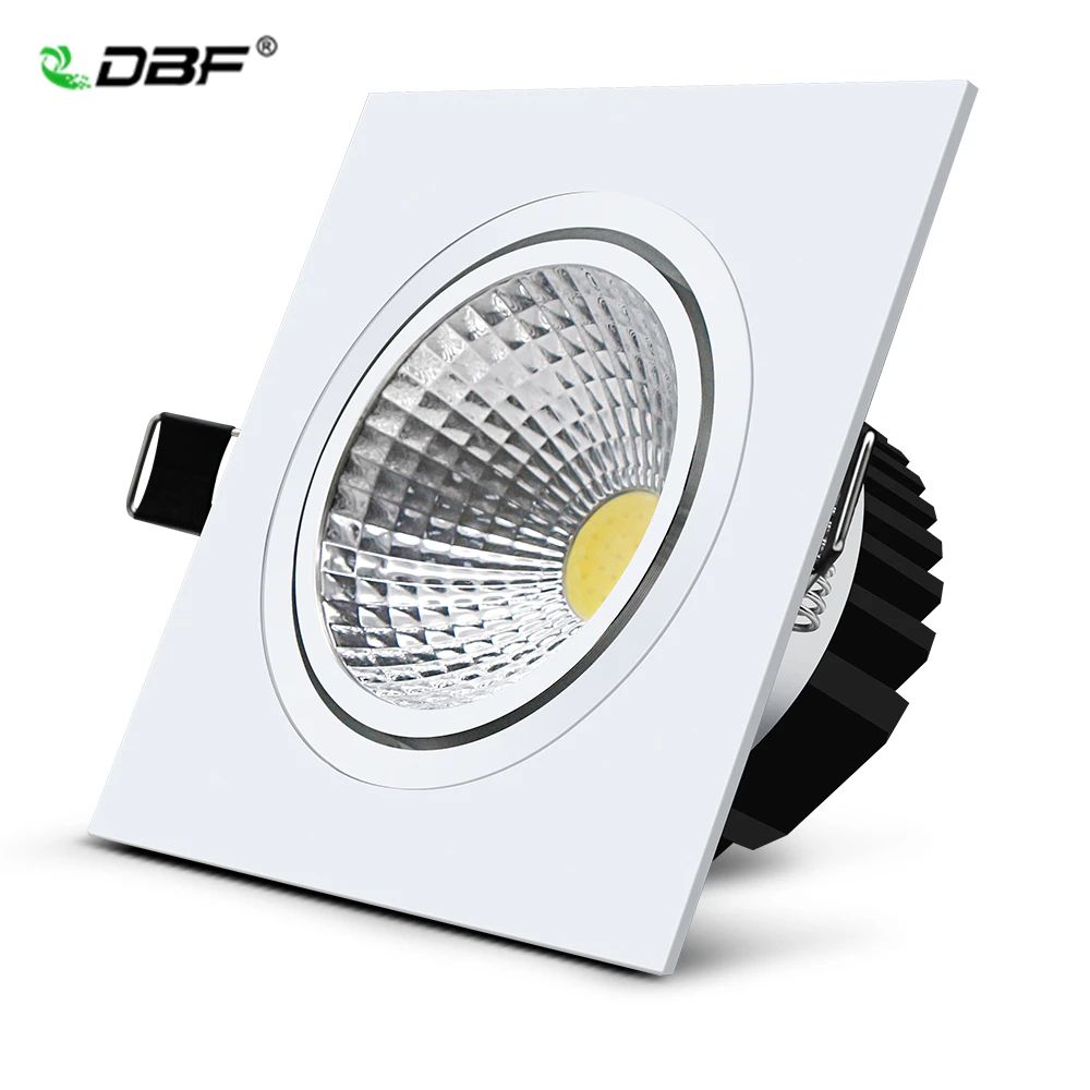 

Dimmable High CRI White Square Recessed led downlight 7W 9W 12W 15W COB LED Ceiling Spot Lamp AC85-265V 3000K/4000K/6000K Light