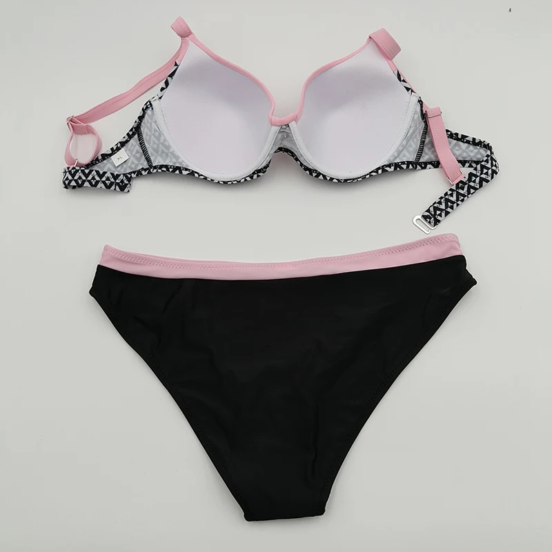 2018 Sexy Patchwork Bikini Set kobiety Push Up Bikini kobiet strój kąpielowy kobiety stroje kąpielowe top z nadrukiem biquini Bikini strój kąpielowy