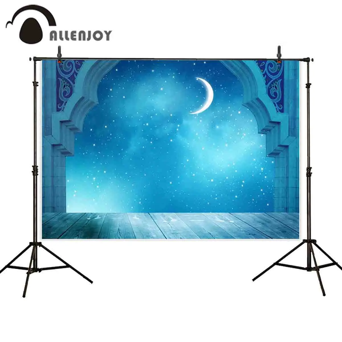 Allenjoy photography background arch Blurring moonlight Starry Eid al-Fitr mubarak photocall photophone new shoot backdrop