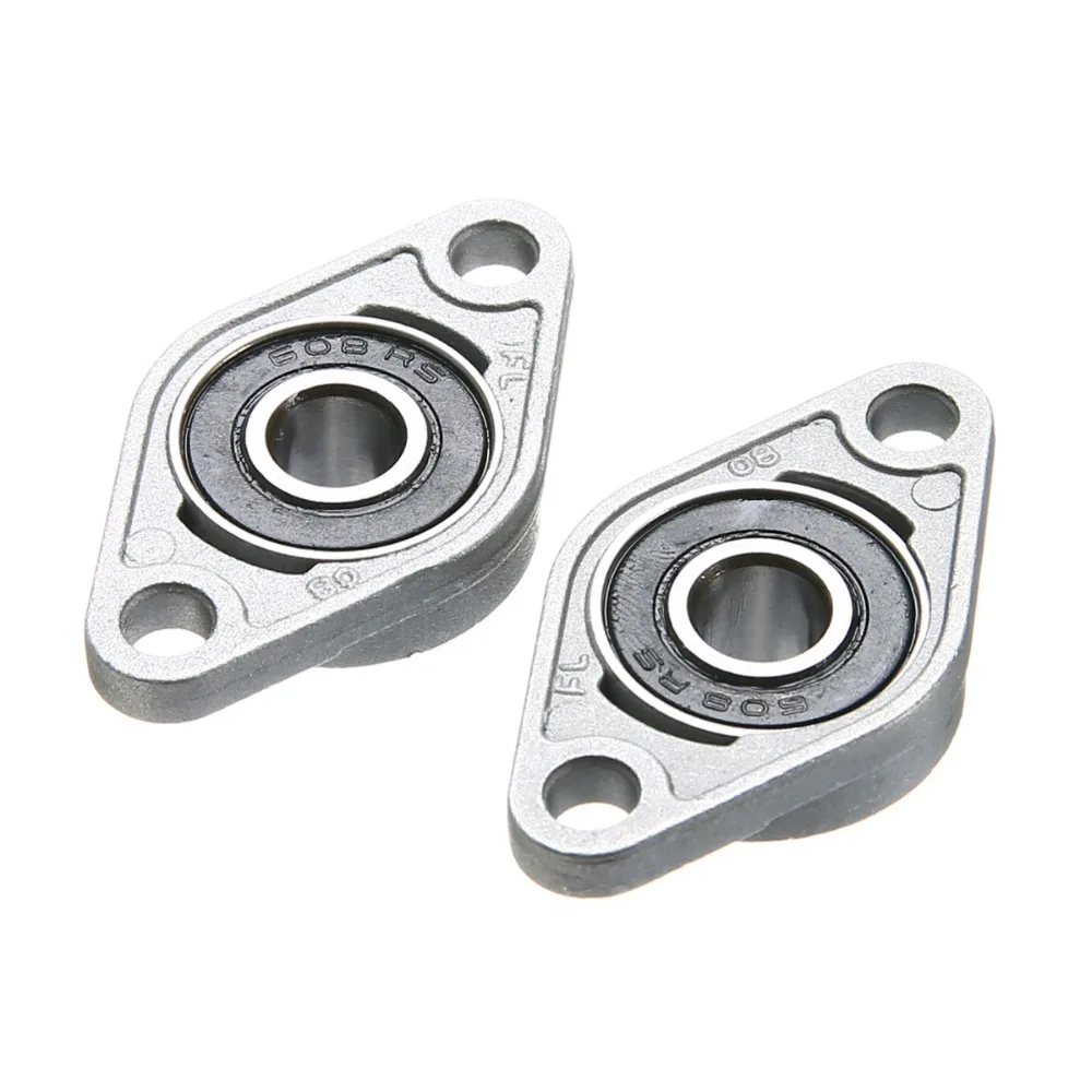 2Pcs/lot KFL08 Pillow Block Bearings Zinc Alloy Rhombic Pillow Flange Block Bearings 8mm Bore Diameter