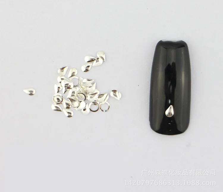 Free Shipping 250Pcs Punk mini Rivet alloy nail charms water drop shape Golden Silver Metal Nail Art Studs