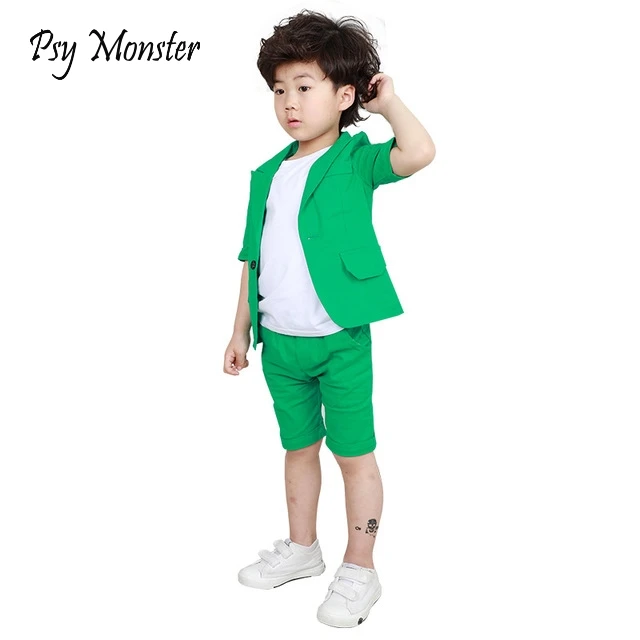 

2018 Boys School Suit Formal Suits Summer 2pcs Short Sleeve boy Outfits Blazer+Shorts Children Kids Wedding Clothing Sets F135