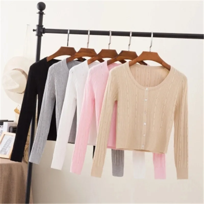 sweters women 2023 Korean loose short sweater spring and autumn long-sleeved women's cardigan top pull femme women tops PZ159