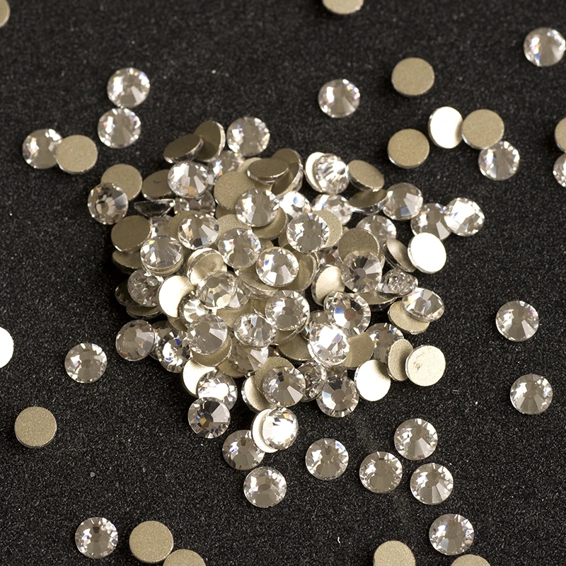 YANRUO 2058NoHF Kristall Klar Strass Glas Kristalle Stein Flache Rückseite Nicht Hotfix Strass Stick Auf Nägel – Detail 6