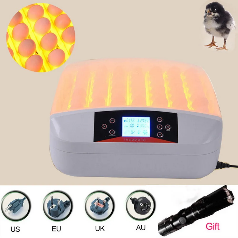 

Automatic 56 Eggs Brooder Digital Fully Automatic Egg Incubator with light Poultry Chicken Duck Temp and Humidity Controller