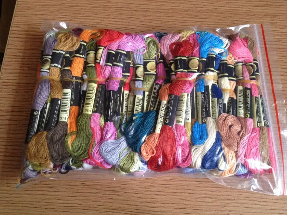 CXC-Embroidery Cross Stitch Floss Threads, Number, 100 Skeins Thread + Your Colors