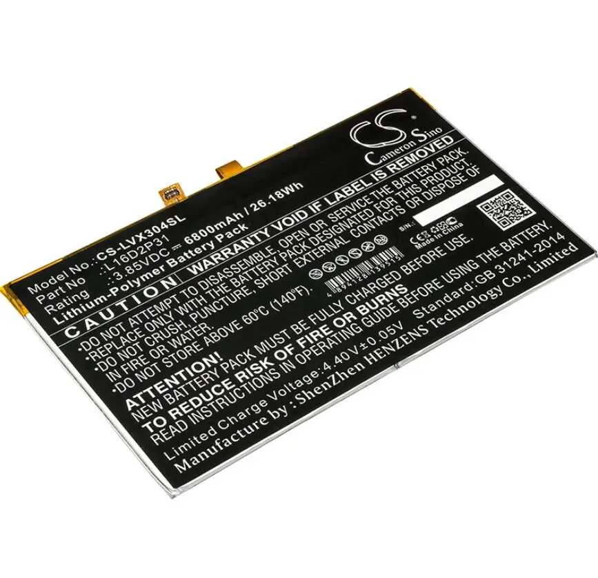 

Аккумулятор Cameron Sino 6800mah Для LENOVO Tab 4 10 10,1 10-ZA2J0030SE TB-X304F/L/N/XL TB-X304F-ZA2J0030S L16D2P31