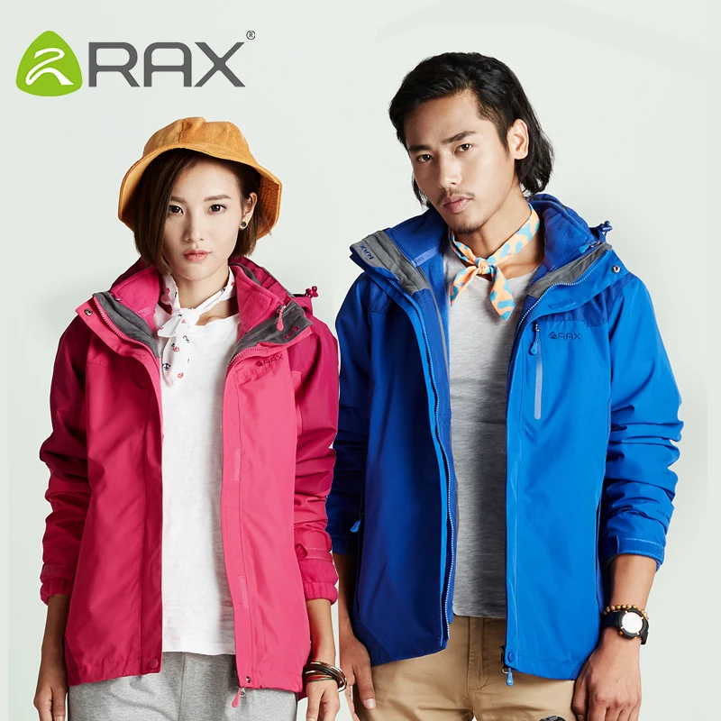 

Rax Winter Waterproof Outdoor Hiking Jacket For Men and Women Windbreaker 3 in1 Softshell Jacket Women Men Fleece Jacket Men