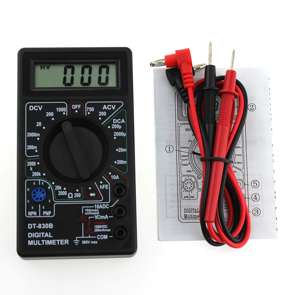 ANENG DT830B LCD Digital Voltmeter Ammeter Ohm Multimeter DT-830B Electric AC / DC Tester Eletronics multi meter