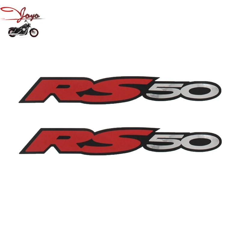 Motorcycle Fuel Tank Decal Sticker Gas Tank Decals Refit For Aprilia RS50 Small x 2 Chrome Red Black 18cm