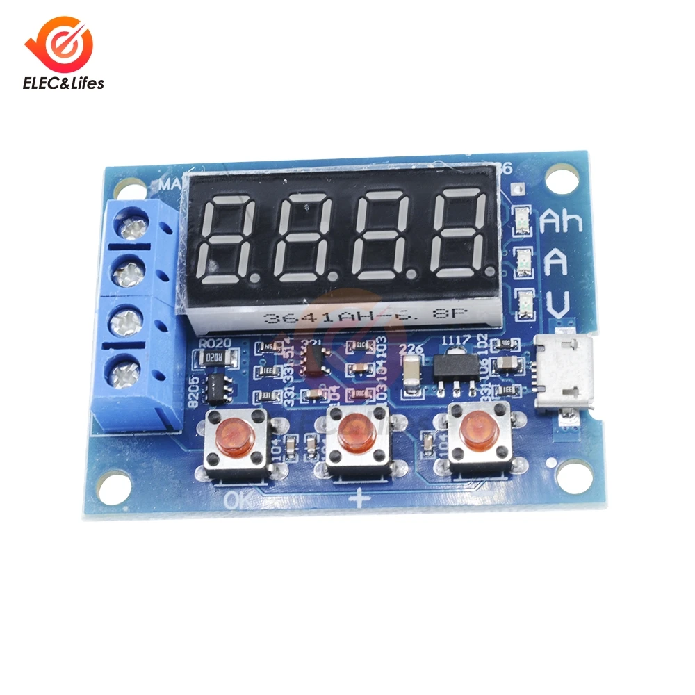 Tester di capacità della batteria al piombo DC 12V LED digitale 18650 Misuratore di scarica della capacità di resistenza del test di alimentazione della batteria al litio