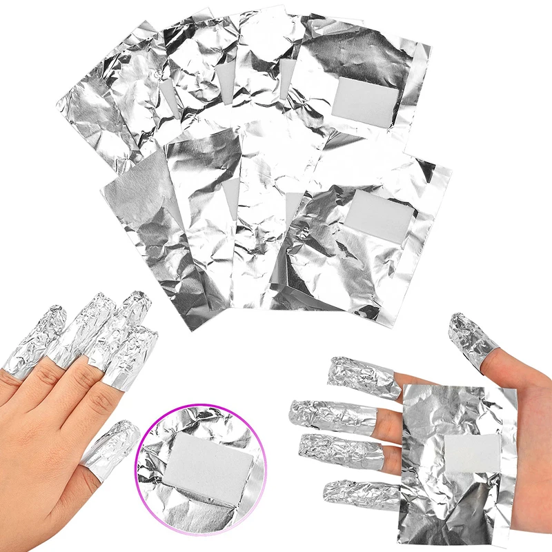 ELECOOL 100pcs Pro Aluminium Foil Nail Polish Removal Nail Art Soak Off Acrylic Gel Wraps Remover Nail Art Tool TSLM2