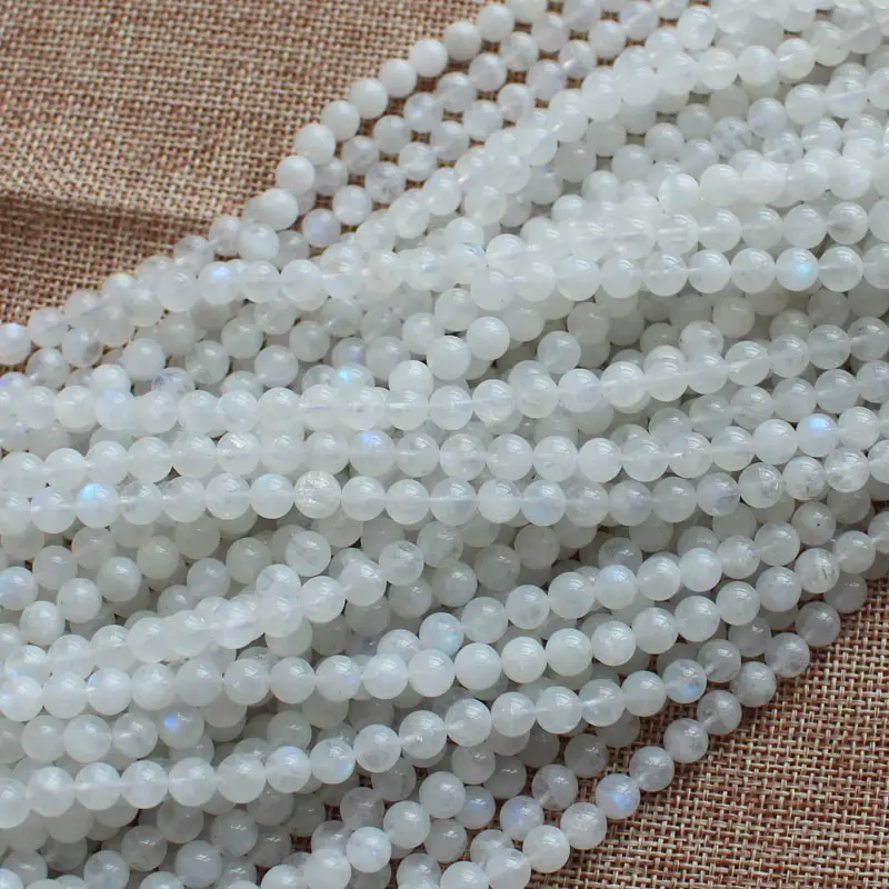 Wholesale Natural Rainbow Moonstone 4-7mm Round Beads 15