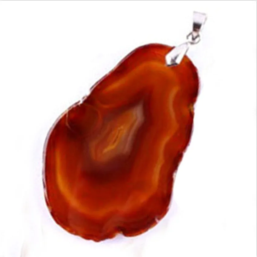 Irregular Shape Red Onyx Agates Slice Stone Pendants Polished Geode Crystal Quartz Pendant for Necklace Unisex Jewelry Making