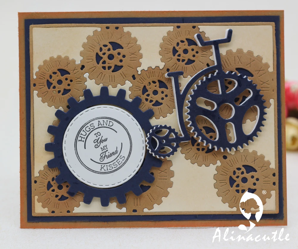 METAL CUTTING DIES cut gear masculine steampunk time frame wheels clock Scrapbook paper craft card album punch art cutter