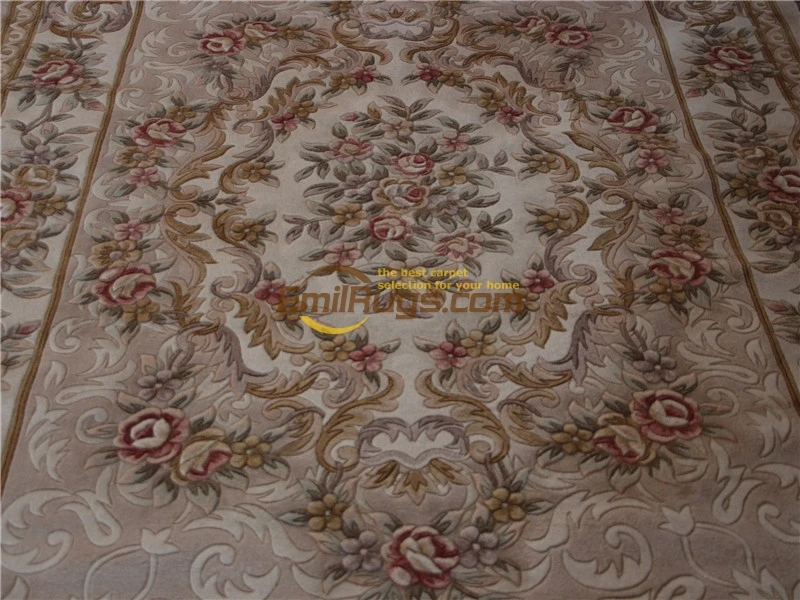 French Savonnerie Style Hand Knotted Wool Rug The Craft Of Making Wool By Hand Wool Rug Carpet woven floor Rectangular