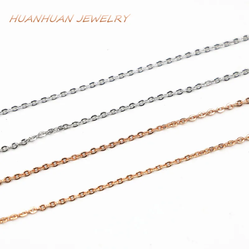 

New Trendy 1mm Link Chain Copper Stainless Steel Necklace For Women Wholesale 3PCS Chains Chokers Elegant Jewelry 18inch B3388