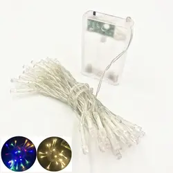 Guirnalda de luces LED impermeables con batería AA, luces navideñas para decoración de bodas y fiestas, 2M, 3M, 4M, 6M, 10M