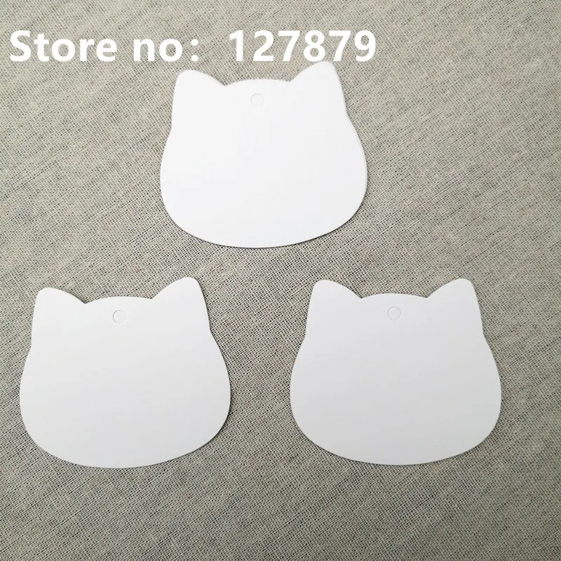 100pcs 5.5x6.5cm Cat  Kraft Paper Tag Hand Made Gift Paper Cards DIY Price Label for Wedding Birthday Party Sewing Garment Tags