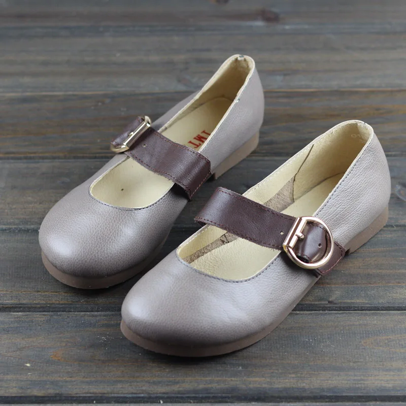 Women Shoes Flat Shoes Round head Flat heel Genuine Leather Flat Shoes Women drive Flats shoes 2023 soft Comfortable