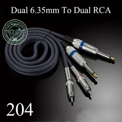 GUSUO Quality Dual RCA to 2x 6.35mm 1/4'' Mono TS Plug Audiophile Audio Cable  for Mixer Amplifier 0.5M-30M