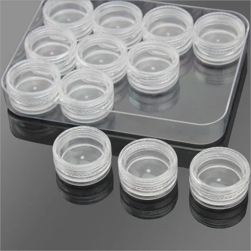 2g 12pcs in 1set Small Cream Jar Cosmetic Container Display Case Colors Eye Shadow Containers Box Set Empty Coastal Scents